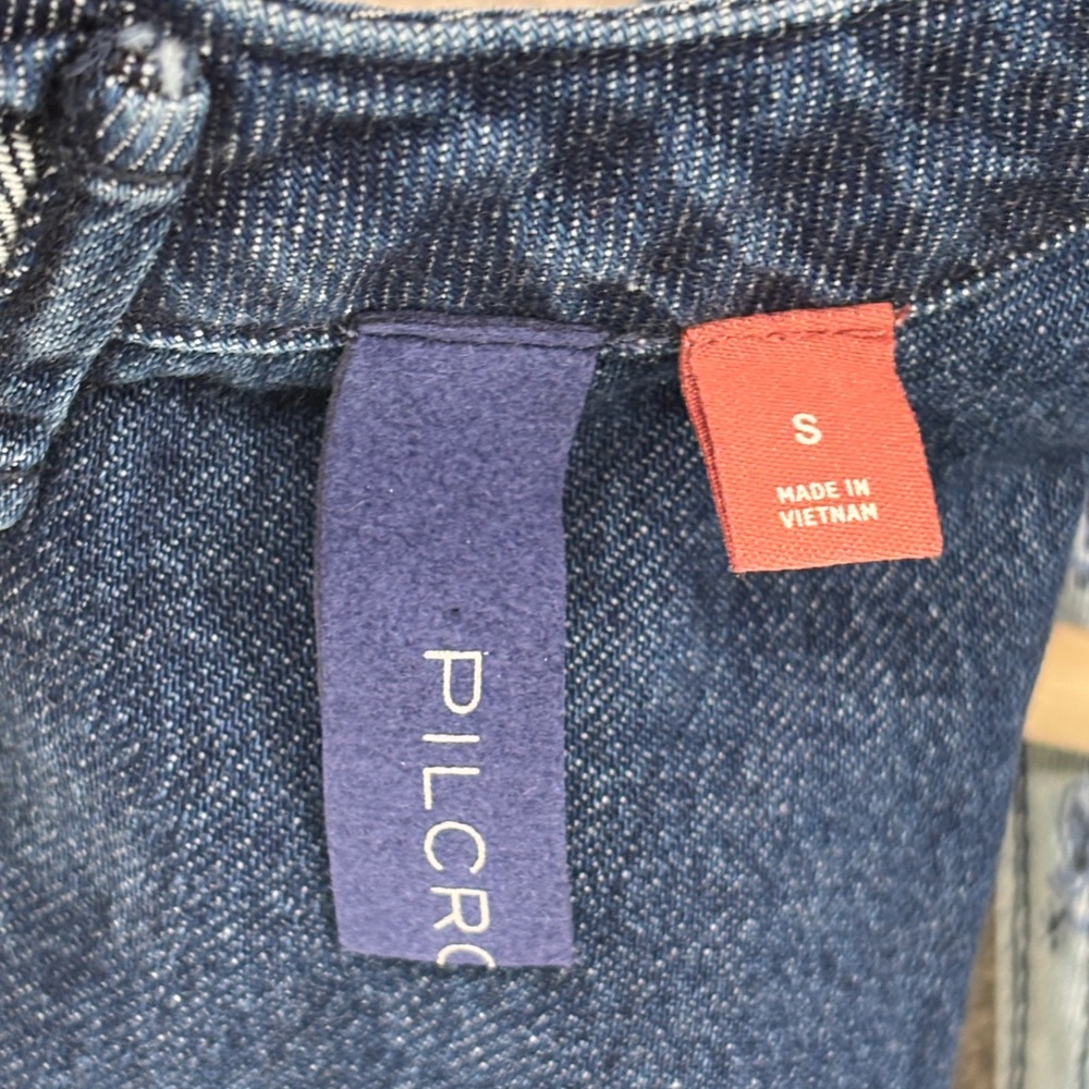 Anthropologie Pilcro Denim Cropped Back Tie Closure Tank Size S - Picture 3 of 9